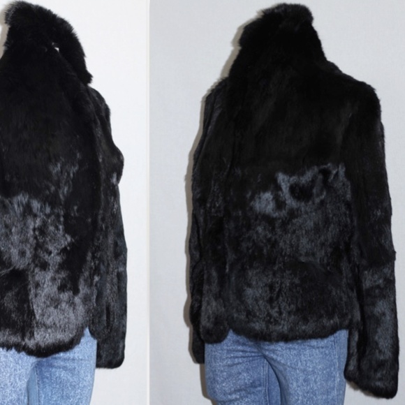 Black Rabbit Fur Coat - Picture 12 of 14